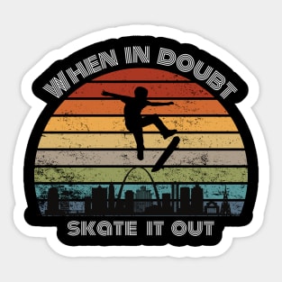 Skateboarding  Skater  Skyline Retro Design Sticker